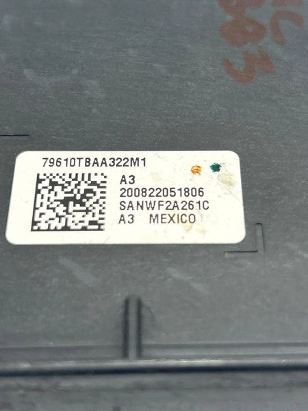 2016 2017 2018 2019 2020 2021 HONDA CIVIC CLIMATE CONTROL MODULE ASSY