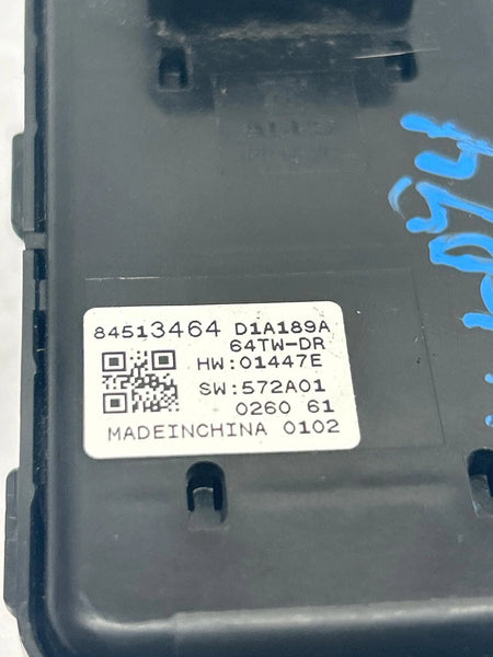 2021 TO 2025 CHEVROLET TRAIL BLAZER MASTER SWITCH FRONT DRIVER SIDE OEM 84513464