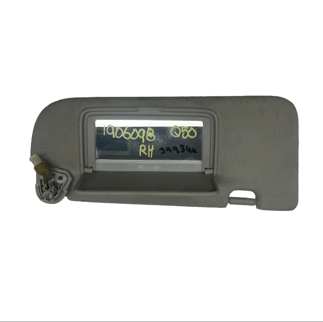 2014 TO 2023 INFINITI Q50 SUN VISOR RIGHT SIDE ILLUMINATED ASSY OEM 964004HB0A