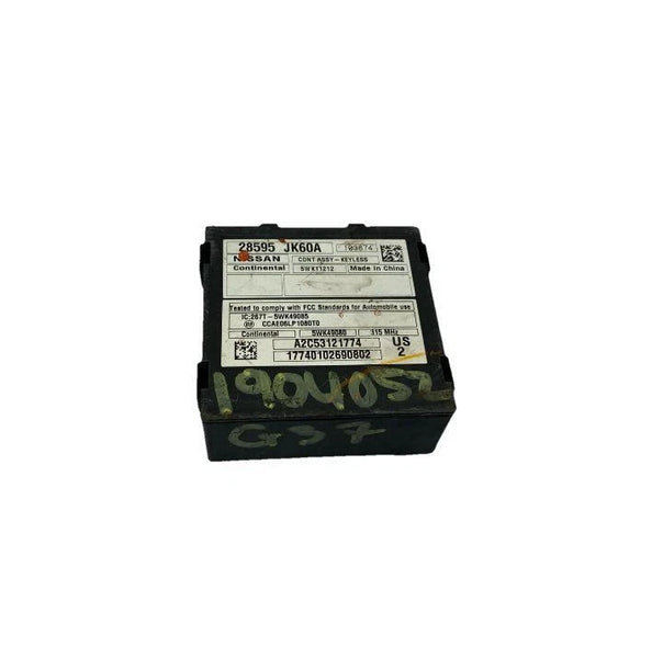 2008 TO 2013 INFINITI G37 KEYLESS ENTRY CONTROL MODULE ASSEMBLY OEM 28595JK60A