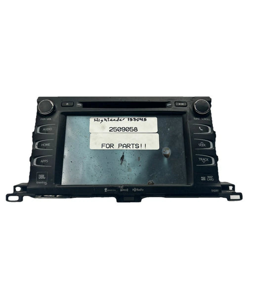 2017 2018 2019 TOYOTA HIGHLANDER RADIO AM FM DISPLAY RECEIVER ONLY FOR PARTS