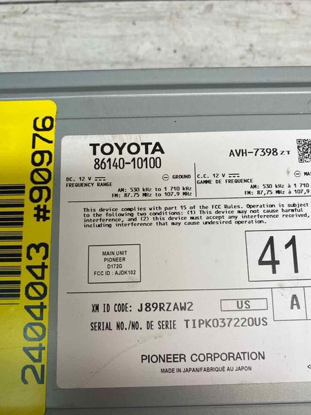 Toyota CHR radio am fm 20 to 22 display screen & receiver OEM 8614010100