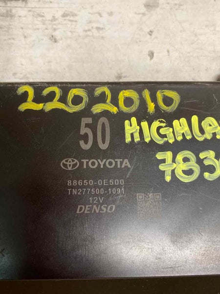 2020 TOYOTA HIGHLANDER HVAC AC TEMPERATURE CONTROL MODULE UNIT OEM 886500E500