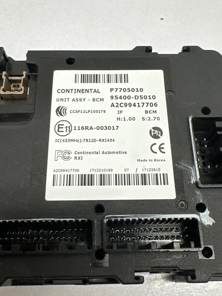 2016 TO 2018 KIA OPTIMA BODY CONTROL BCM MODULE UNIT ASSY OEM US BUILT 95400D5010