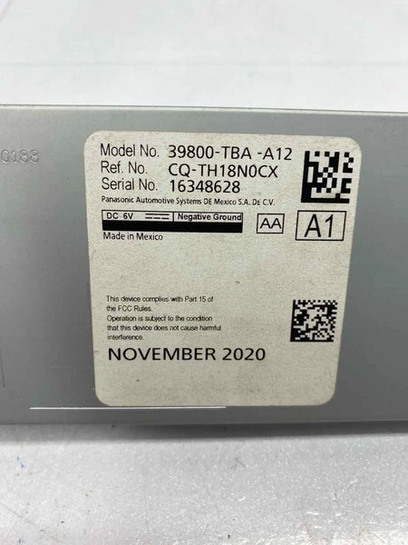 2016 TO 2021 HONDA CIVIC RADIO AM FM SATELLITE RADIO UNIT ASSY OEM 39800TBAA12