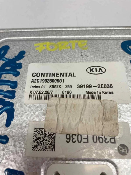 2019 TO 2023 KIA FORTE ENGINE CONTROL UNIT ECM ECU MODULE 2.0L SEDAN CVT OEM 391992E036