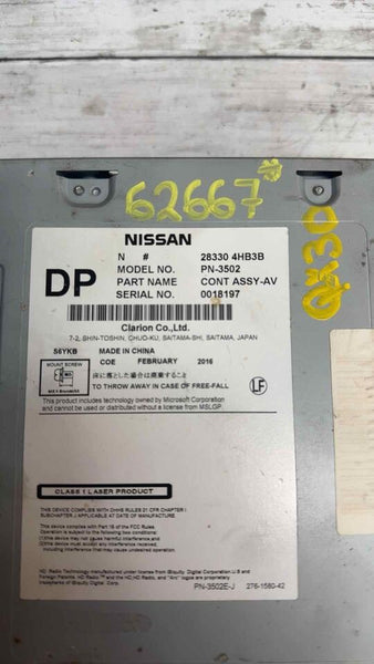 2017 2019 INFINITI QX30 RADIO RECEIVER 6 SPEAKER SYSTEM OEM 283304HB3B