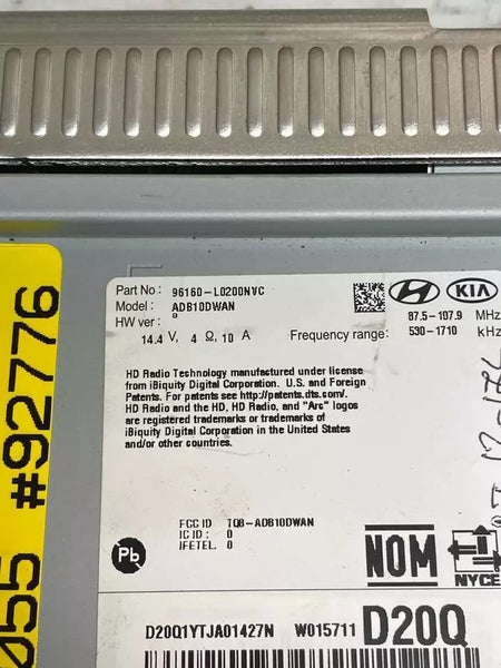 Hyundai Sonata radio am fm 20 to 23 receiver OEM assy us built 96160L0200NVC