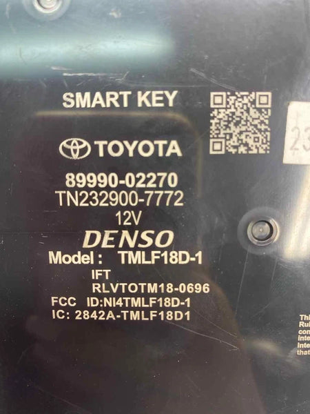 2020 TOYOTA COROLLA KEYLESS IGNITION CONTROL MODULE UNIT SEDAN ASSY OEM 8999002270