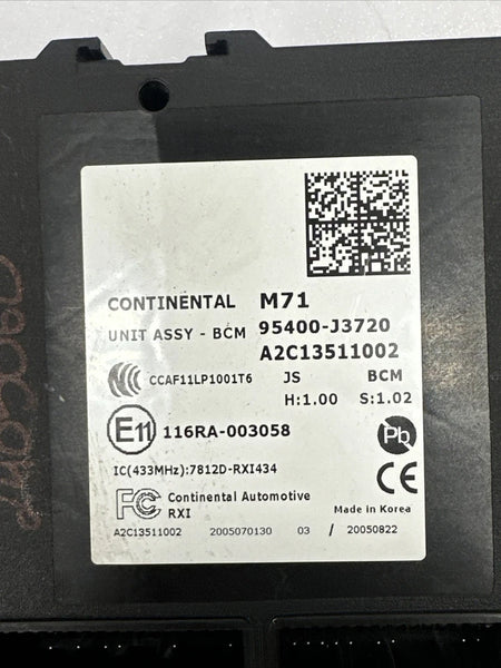 2019 2020 HYUNDAI VELOSTER BODY CONTROL BCM MODULE UNIT ASSEMBLY OEM 95400J3720
