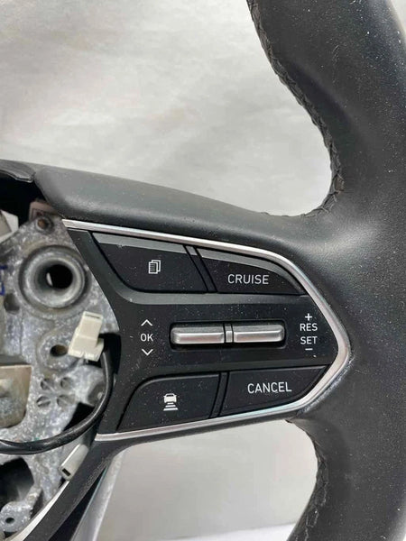 2017 TO 2019 HYUNDAI SANTA FE STEERING WHEEL XL OEM 561102WAY0URY LEATHER HEATED BLACK