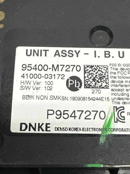 2019 TO 2021 KIA FORTE BODY CONTROL MODULE UNIT US MARKET ASSY OEM 95400M7270