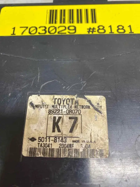 Toyota Rav4 body control 2013 BCM mpx multinetwork ctrl unit assy OEM 892210R070