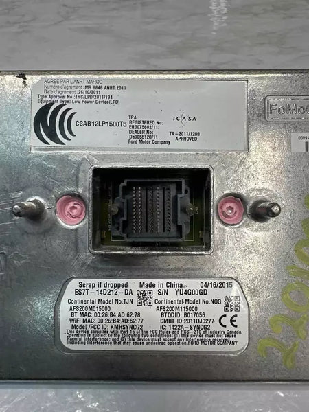 15 16 FORD F150 CONTROL DE COMUNICACIÓN MÓDULO DE SINCRONIZACIÓN DE RECONOCIMIENTO DE VOZ OEM ES7T14D212DA