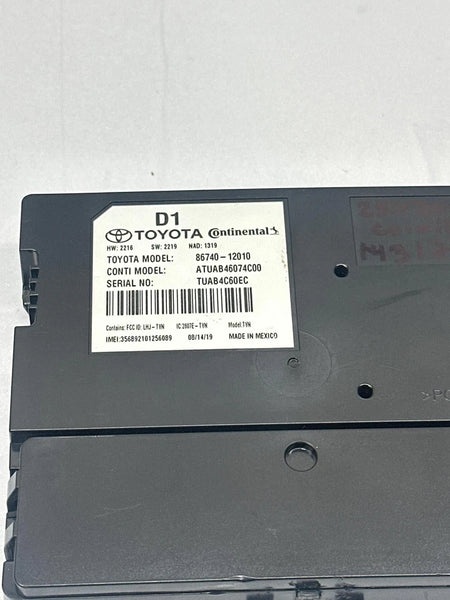 2020 TOYOTA COROLLA TELEMATICS CONTROL COMMUNICATION UNIT ASSY OEM 8674012010