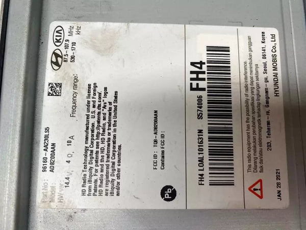21 22 23 HYUNDAI ELANTRA RECEPTOR DE RADIO AM FM SOLO MERCADO ESTADOUNIDENSE 8.0" OEM 96160AA230LS5