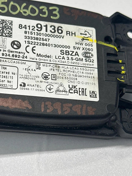 2018 TO 2023 CHEVROLET EQUINOX BLIND SPOT ALERT SENSOR RIGHT SIDE ASSY OEM 84129136