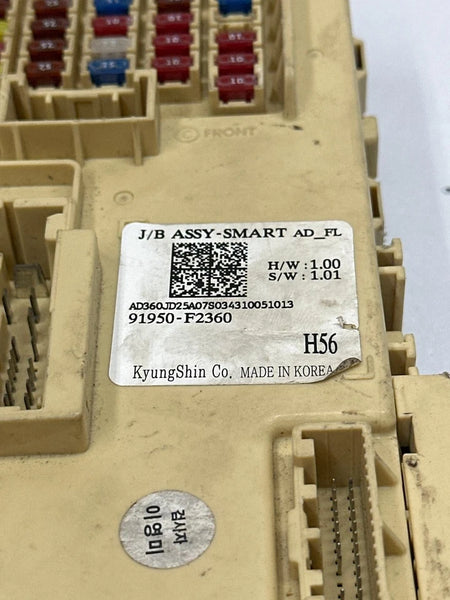 2019 HYUNDAI ELANTRA JUNCTION BOX JUNCTION CABIN FUSE RELAY BLOCK OEM 91950F2360