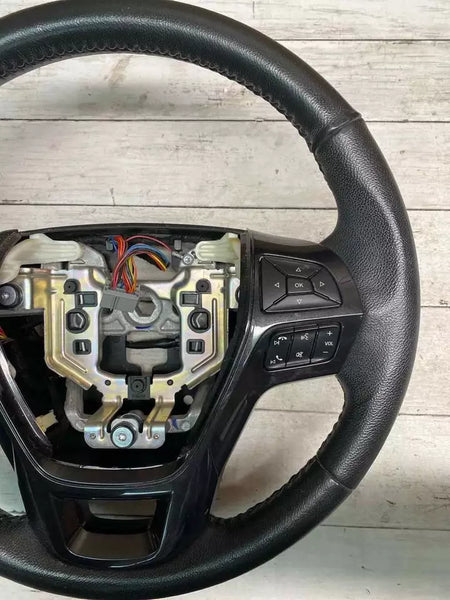 2018 2019 FORD EXPLORER STEERING WHEEL BLACK LEATHER XLT ASSY OEM JB5Z3600ZA