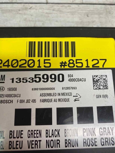 Chevrolet Camaro body control module 2019 to 2022 BCM unit assy OEM 13535990