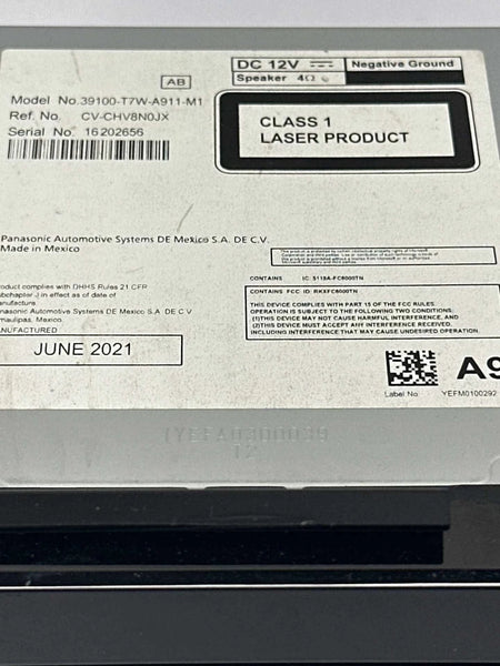 2019 TO 2022 HONDA HRV RADIO AM FM RECEIVER UNIT CANADA MARKET LX OEM 39100T7WA91