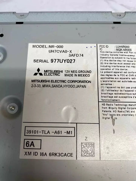 Receptor de radio AM/FM para Honda CRV 2017, conjunto de turismo para mercado estadounidense, OEM 39101TLAA61