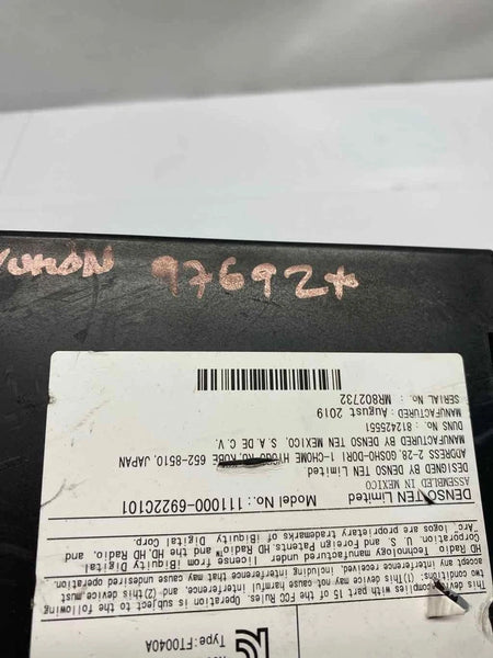 2018 TO 2020 GMC YUKON RADIO AM FM RADIO RECEIVER CONTROL UNIT ASSY OEM 84361172