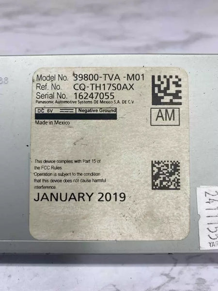 2018 TO 2020 HONDA ACCORD RADIO AM FM RADIO TUNER MODULE ASSY OEM 39800TVAM01
