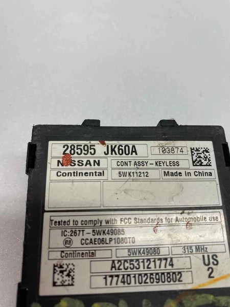 2008 TO 2013 INFINITI G37 KEYLESS ENTRY CONTROL MODULE ASSEMBLY OEM 28595JK60A