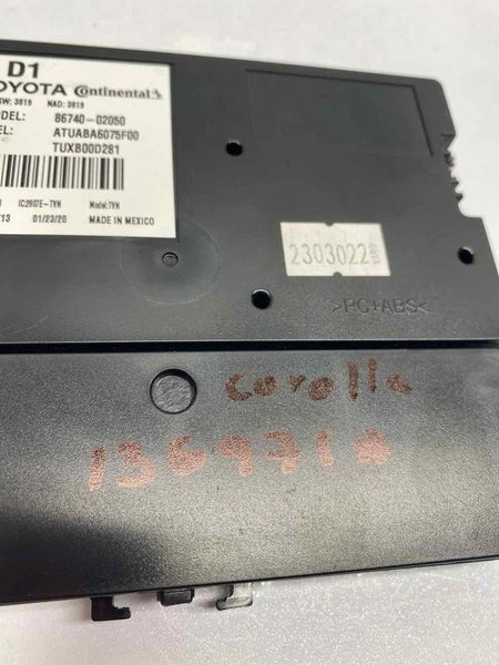 2020 TOYOTA COROLLA TELEMATICS CONTROL TRANSCEIVER CONTROL MODULE OEM 8674002050