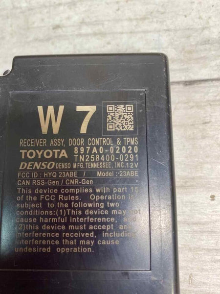 Toyota Corolla tire pressure monitor 2020 2022 tpms & door control 897A002020