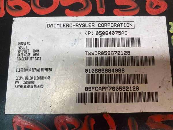 2006 2008 DODGE RAM 1500 PICKUP RÁDIO RECEPTOR DE SATÉLITE MÓDULO OEM 05064075AC