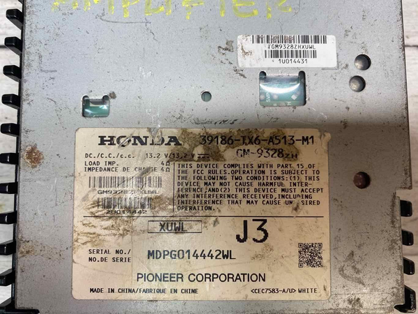 2013 2015 ACURA ILX 2.0L US MARKET RADIO AMPLIFIER ASSY OEM PREMIUM 39186TX6A51