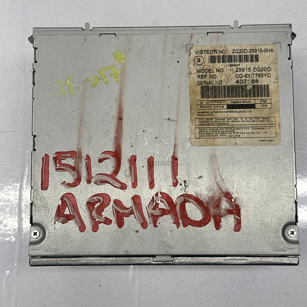 2008 TO 2012 NISSAN ARMADA RADIO AM FM RECEIVER UNIT ASSY 6 DISC OEM 25915ZQ20D