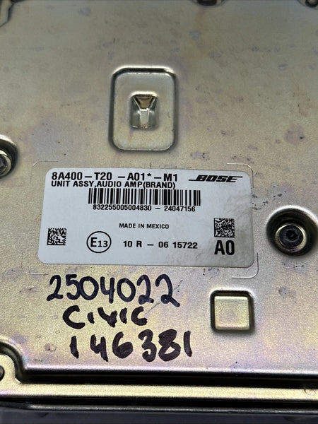 2022 TO 2024 HONDA CIVIC RADIO AM FM AMPLIFIER UNIT ASSEMBLY OEM 8A400T20A01