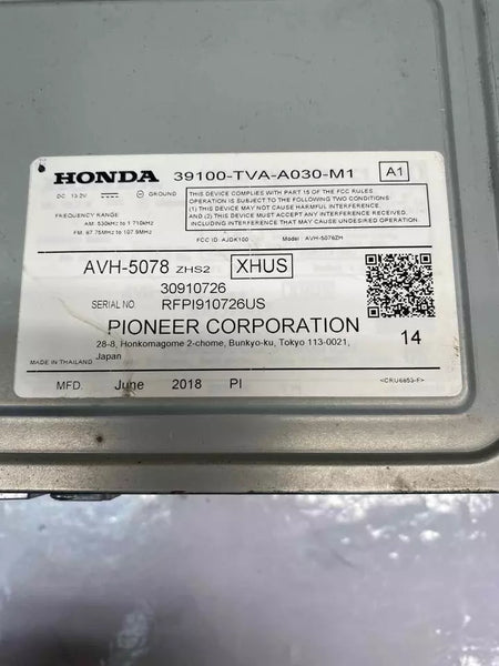 18 19 20 HONDA ACCORD RADIO AM FM RECEPTOR DE RADIO MERCADO ESTADOUNIDENSE MODELO LX OEM 39100TVAA03