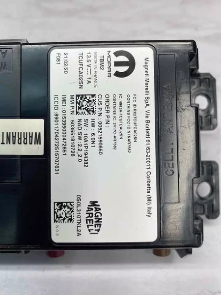 20 21 22 23 ALFA ROMEO GIULIA UNIDAD TELEMÁTICA MÓDULO DE CONTROL CONJUNTO OEM 00521590650