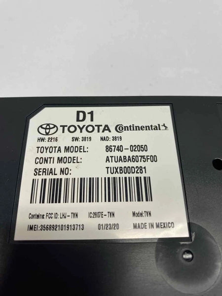 2020 TOYOTA COROLLA TELEMATICS CONTROL TRANSCEIVER CONTROL MODULE OEM 8674002050