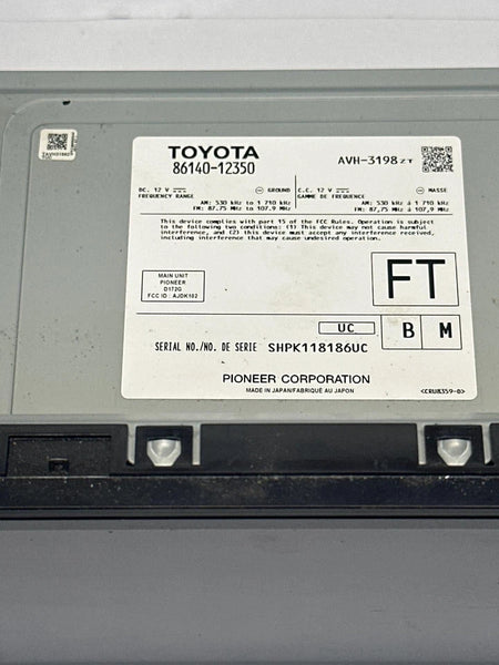 2020 TOYOTA COROLLA RADIO AM FM DISPLAY & RECEIVER ASSY OEM 8614012350 SEDAN
