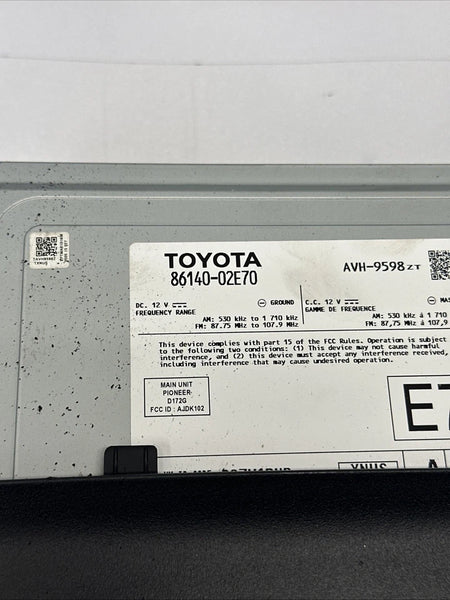 2021 TOYOTA COROLLA RADIO AM FM DISPLAY SCREEN & RECEIVER SEDAN OEM 8614002E70