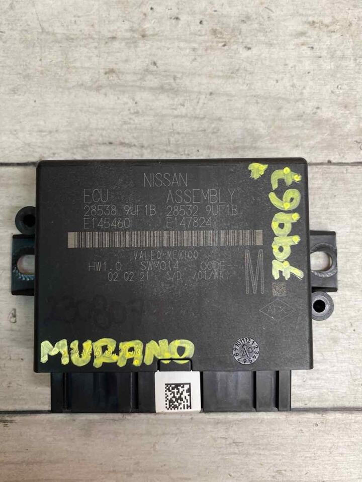 Control Assy Module NISSAN MURANO 2021 PARK ASSIST CONTROL MODULE UNIT REAR ASSY OEM 28538 ...