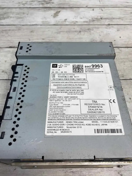 Chevy Equinox radio am fm 2019 TO 2020 radio receiver assembly OEM 84479963