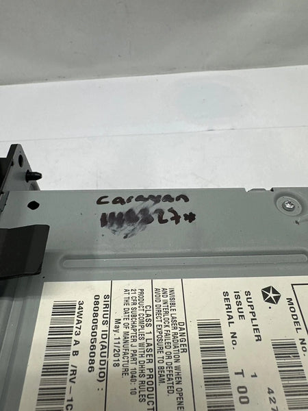 2012 TO 2020 DODGE CARAVAN RADIO AM FM DISPLAY RECEIVER ASSY OEM 6.5" 68368207AA
