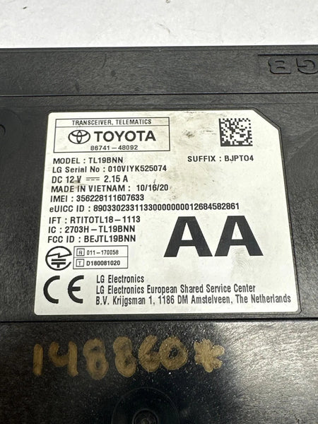 2021 TO 2023 TOYOTA COROLLA TELEMATICS CONTROL COMMUNICATION COMPUTER OEM 8674148092