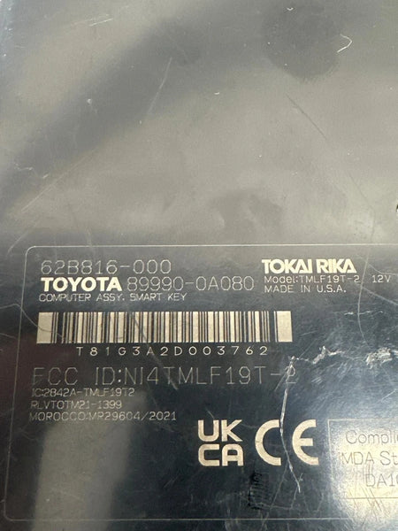 2023 TOYOTA COROLLA CROSS KEYLESS ENTRY CONTROL MODULE UNIT ASSY OEM 899900A080