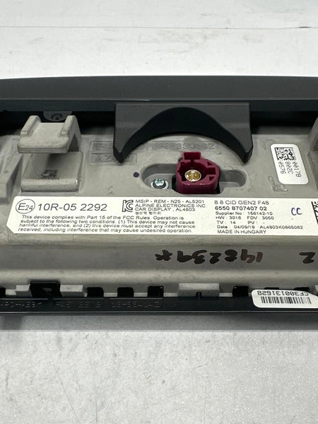 2018 TO 2020 BMW X2 RADIO AM FM DISPLAY SCREEN 6.5" DASH ASSY OEM 65508707407