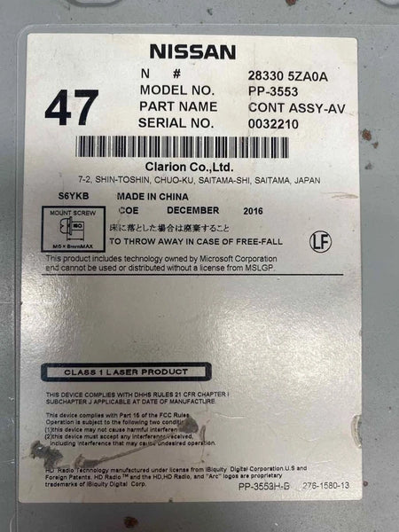 2017 TO 2020 INFINITI QX60 RADIO AM FM RECEIVER MODULE ASSEMBLY OEM 283305ZA0A