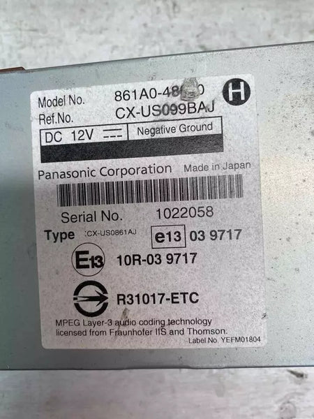 Toyota 4Runner multimedia 2012 control module assy OEM 861A048013