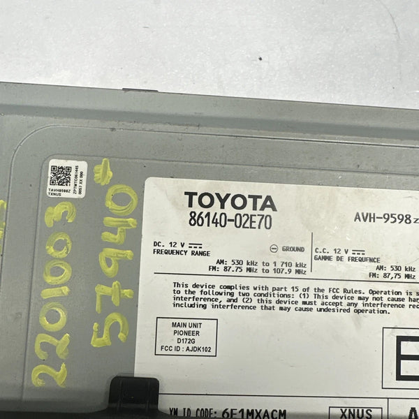 2021 TOYOTA COROLLA RADIO AM FM DIPSLAY SCREEN & RECEIVER OEM 8614002E70 SEDAN