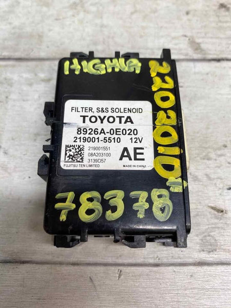 2020 TOYOTA HIGHLANDER SOLENOID FILTER CONTROL MODULE OEM 8926A0E020